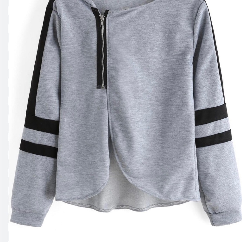 Gray and Black Women's Top